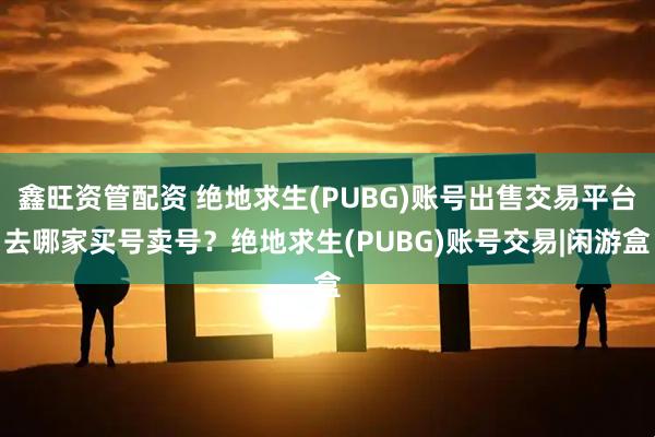 鑫旺资管配资 绝地求生(PUBG)账号出售交易平台去哪家买号卖号？绝地求生(PUBG)账号交易|闲游盒