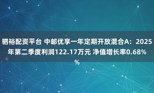 驷裕配资平台 中邮优享一年定期开放混合A：2025年第二季度利润122.17万元 净值增长率0.68%