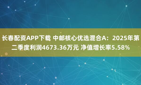 长春配资APP下载 中邮核心优选混合A：2025年第二季度利润4673.36万元 净值增长率5.58%
