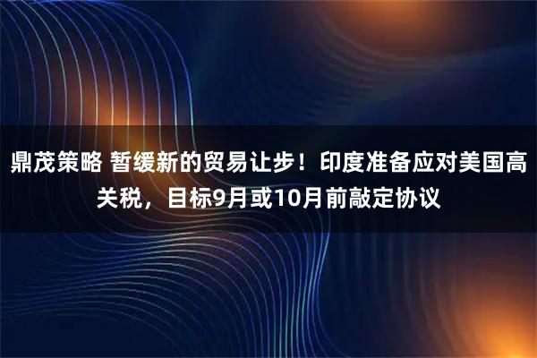 鼎茂策略 暂缓新的贸易让步!印度准备应对美国高关税,目标9月或10月前敲定协议